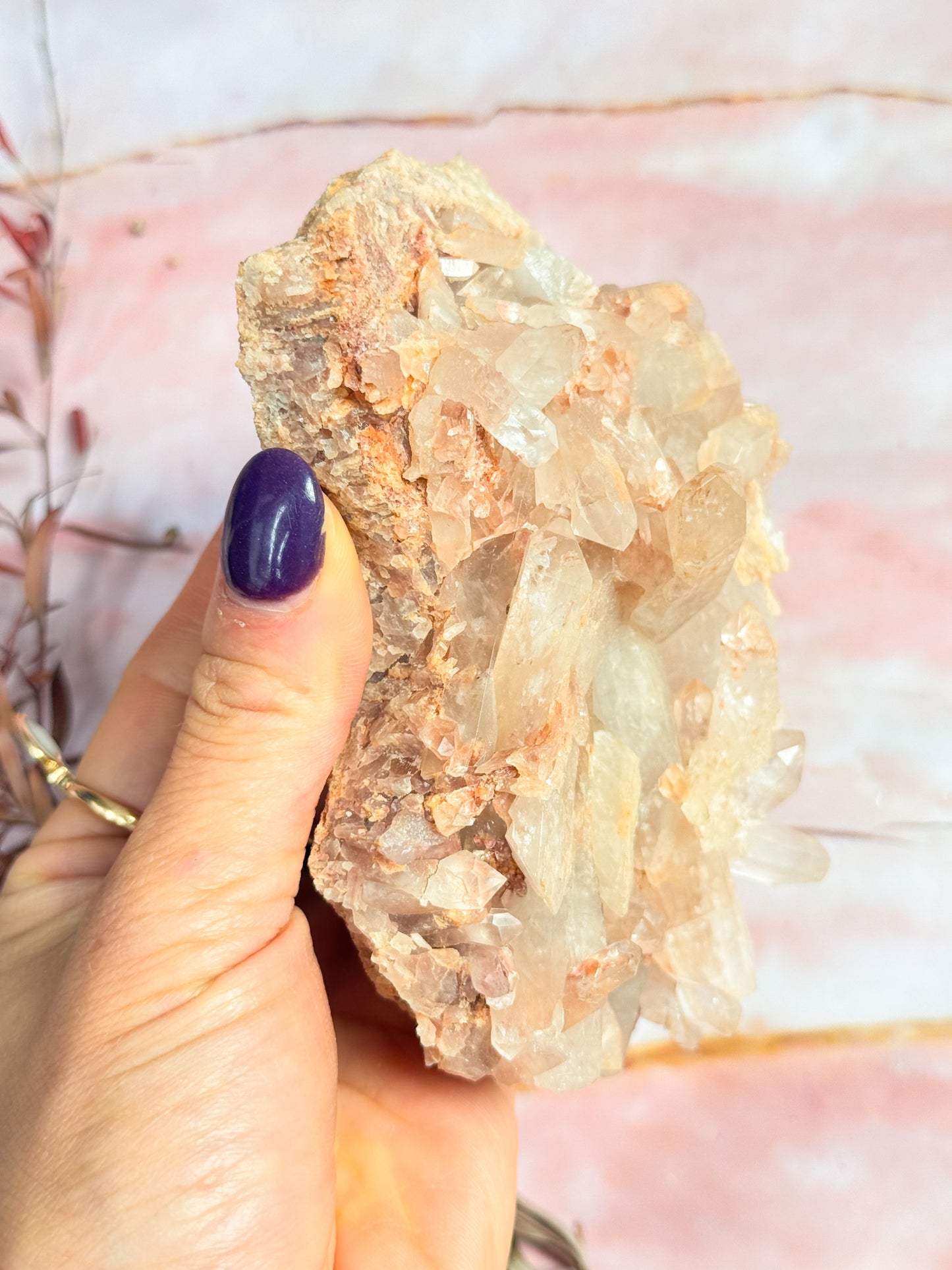 Tangerine Quartz Cluster