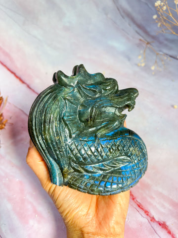 Labradorite Dragon Carving
