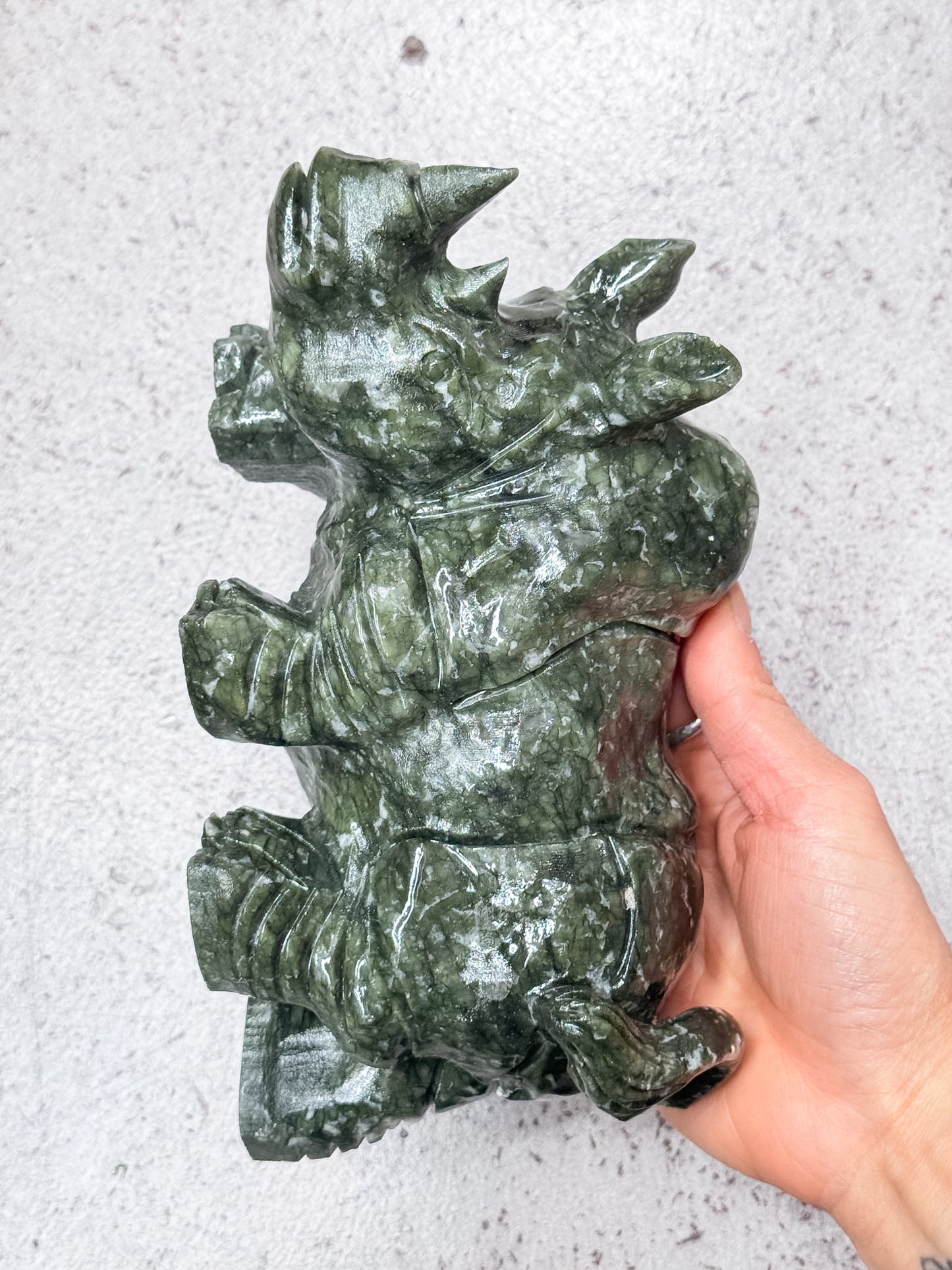 Serpentine Rhino Carving