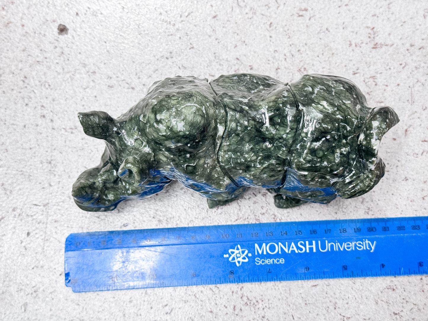 Serpentine Rhino Carving