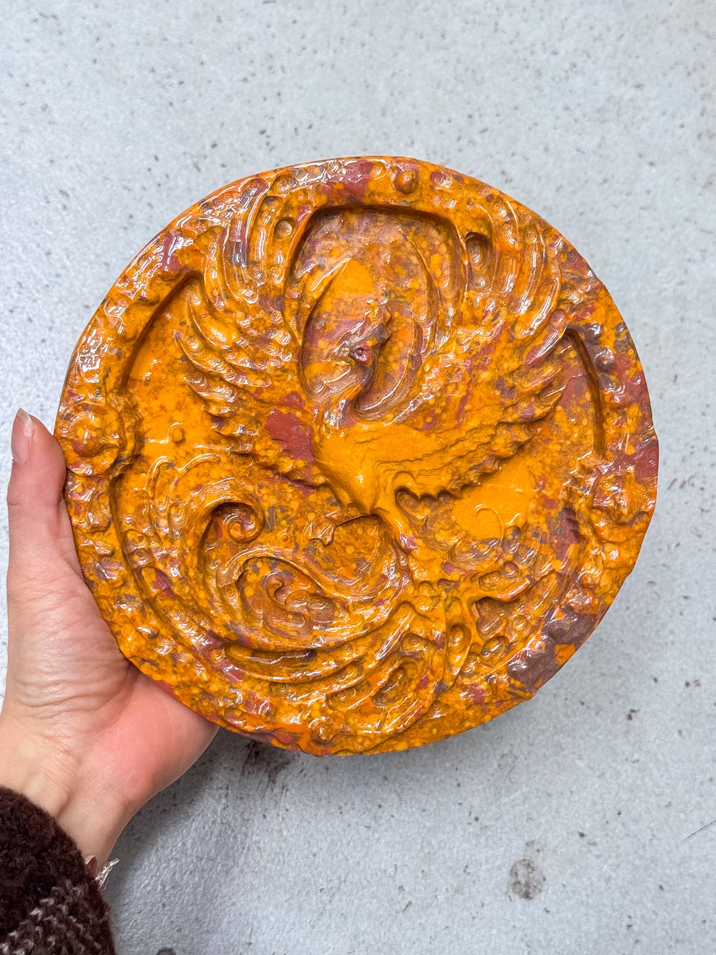 Yellow Jade Phoenix Medallion