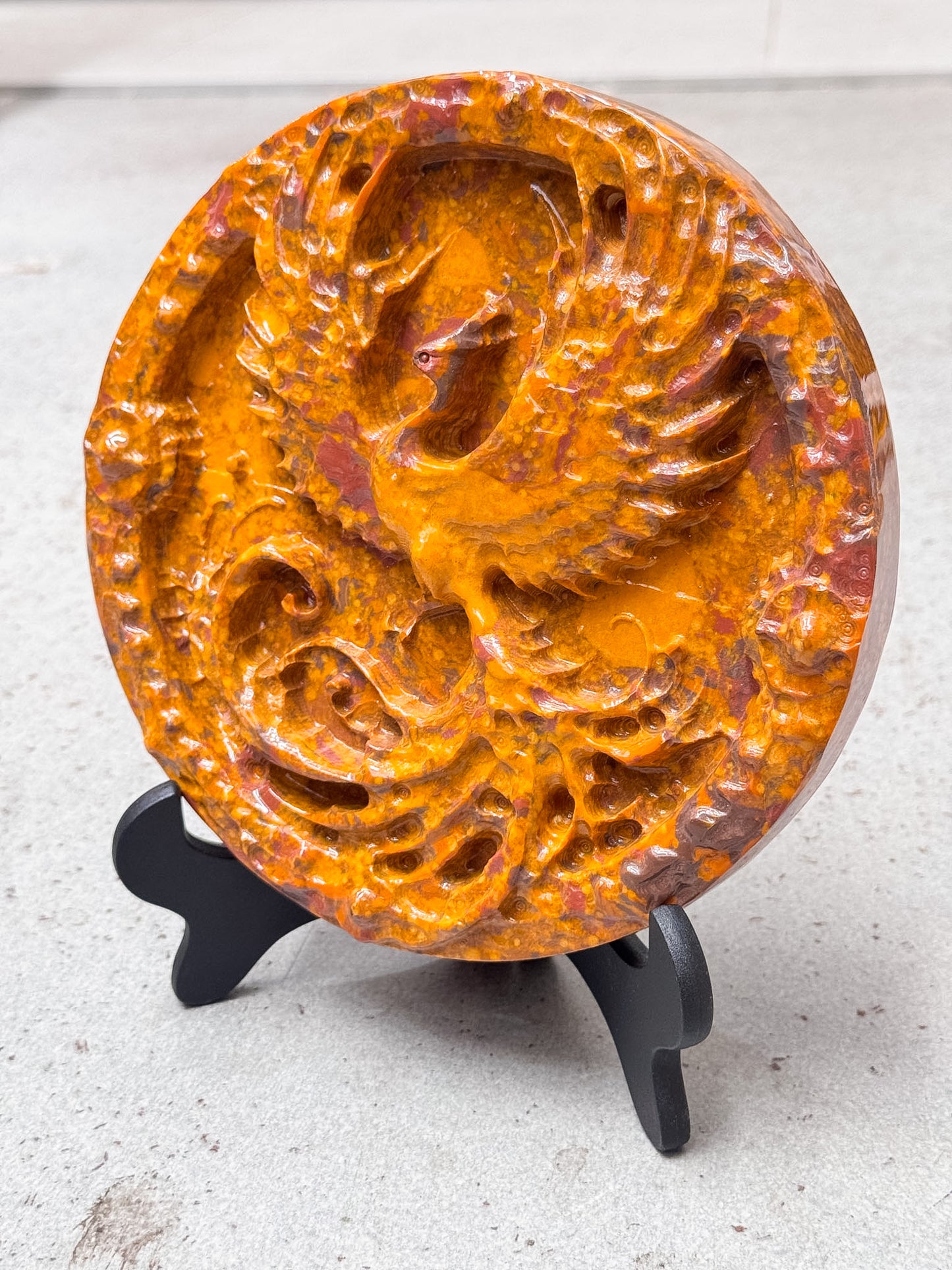 Yellow Jade Phoenix Medallion