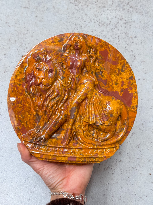 Yellow Jade Lion Medallion