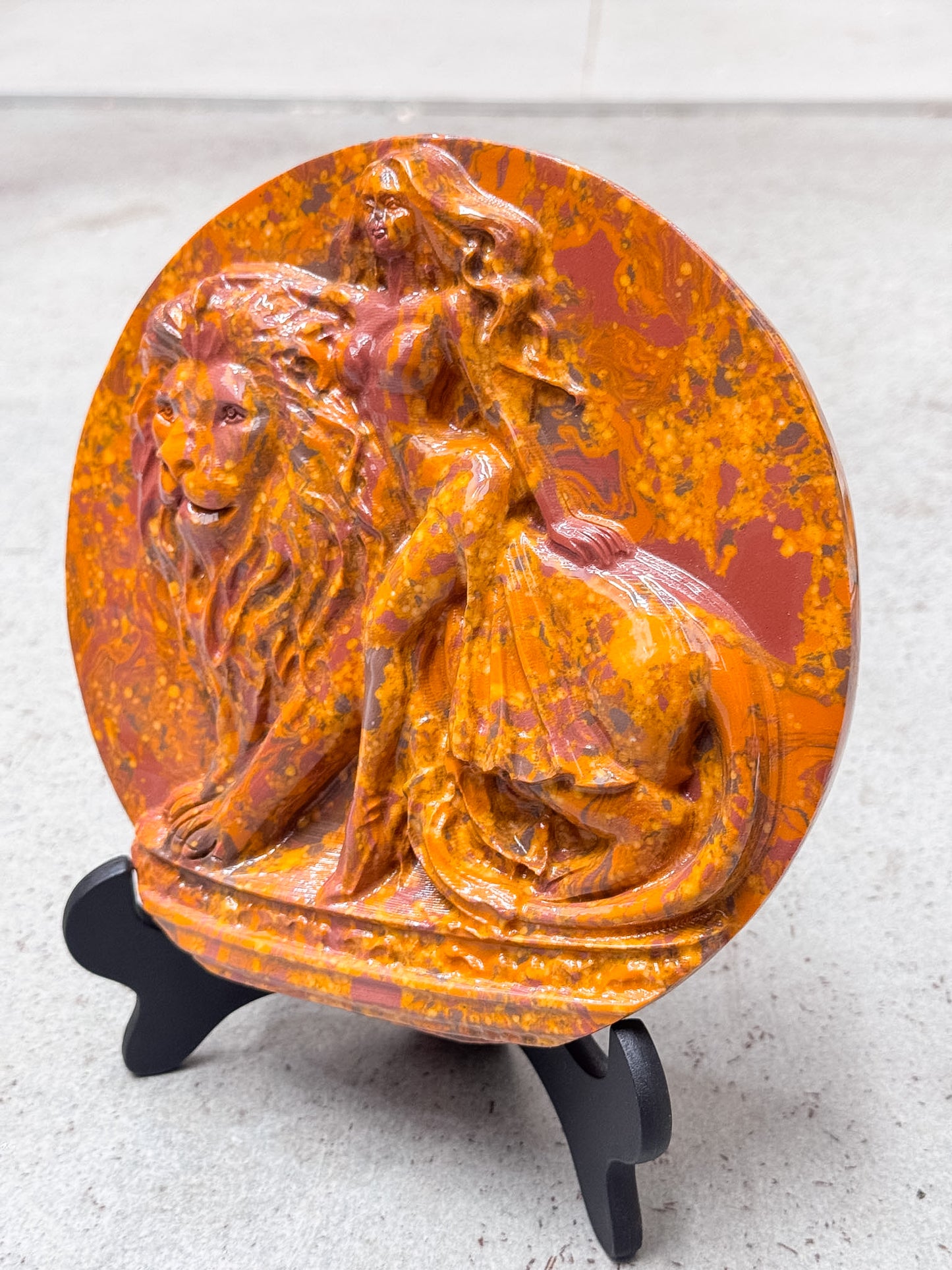 Yellow Jade Lion Medallion