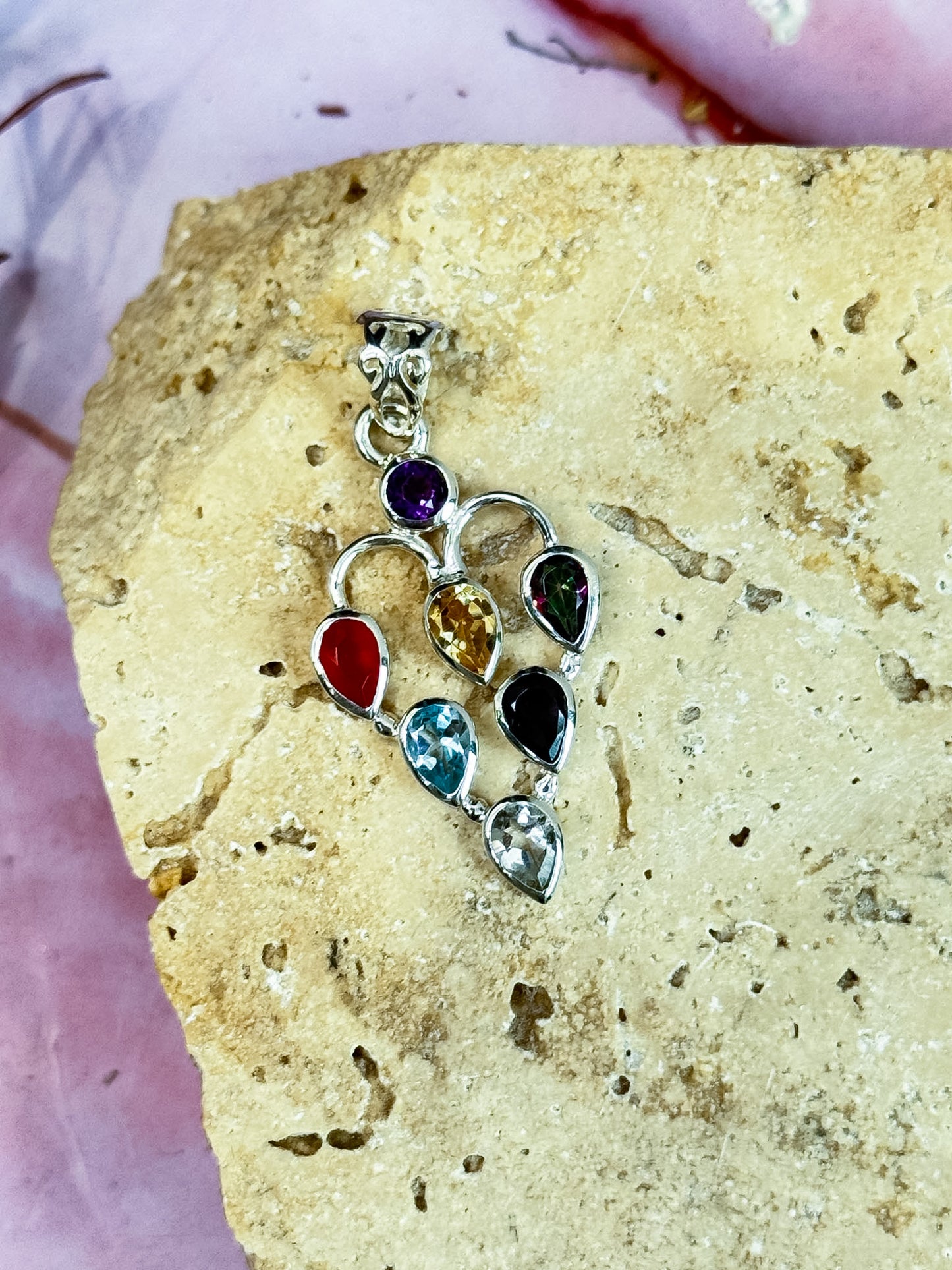 Rainbow Faceted Pendant