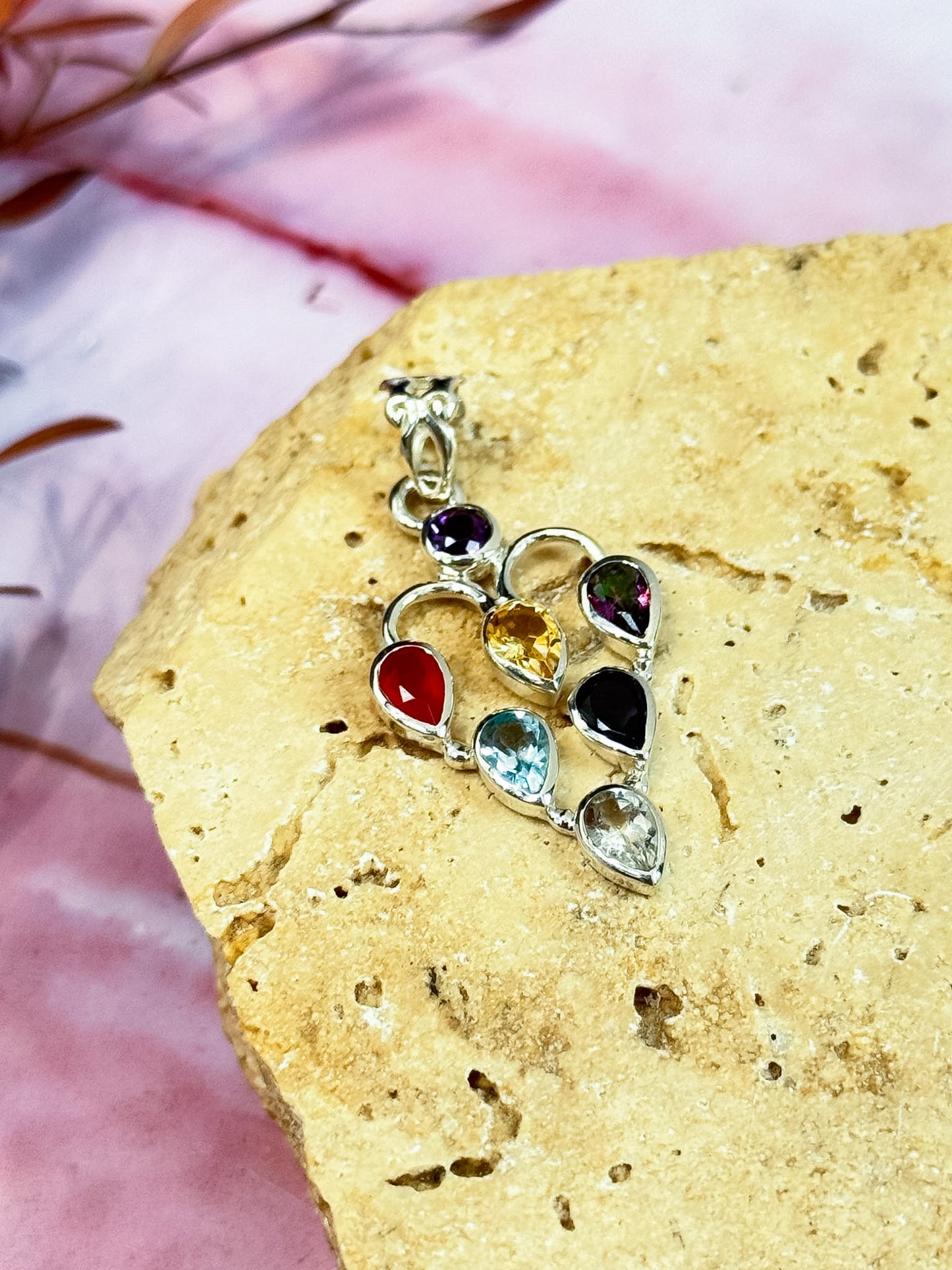 Rainbow Faceted Pendant
