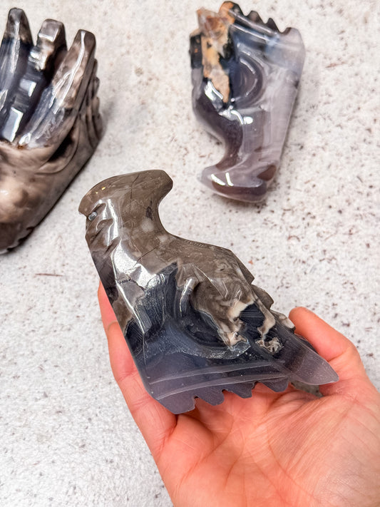 Volcanic Agate Dragon Heads