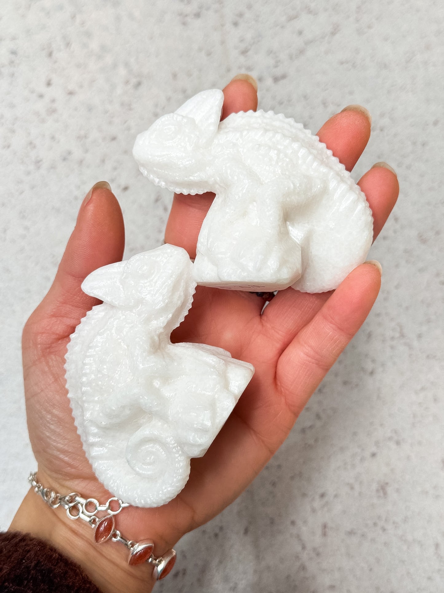 White Jade Chameleon Carving