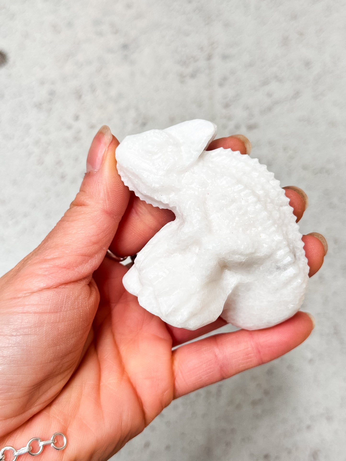 White Jade Chameleon Carving