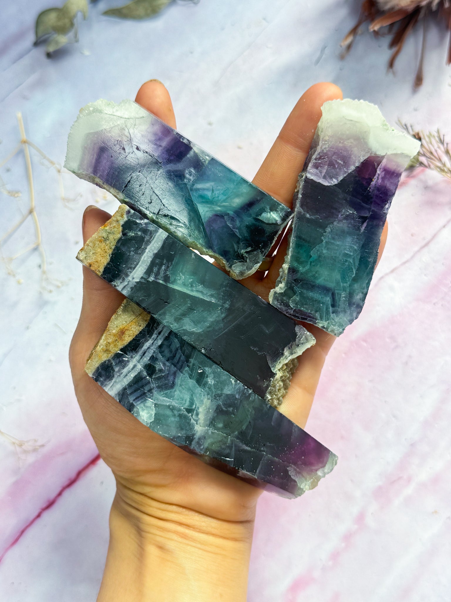 Half-Polished Fluorite Slices