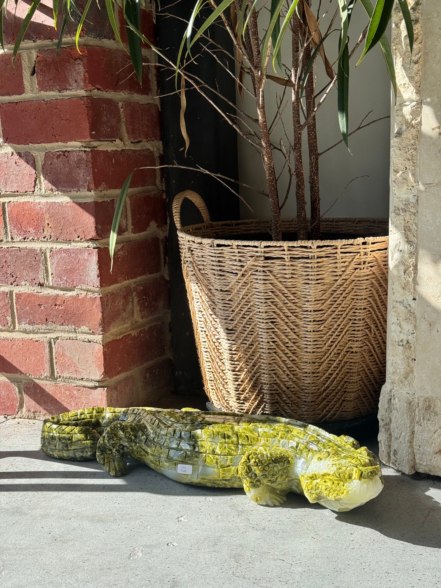 12kg Serpentine Crocodile Carving