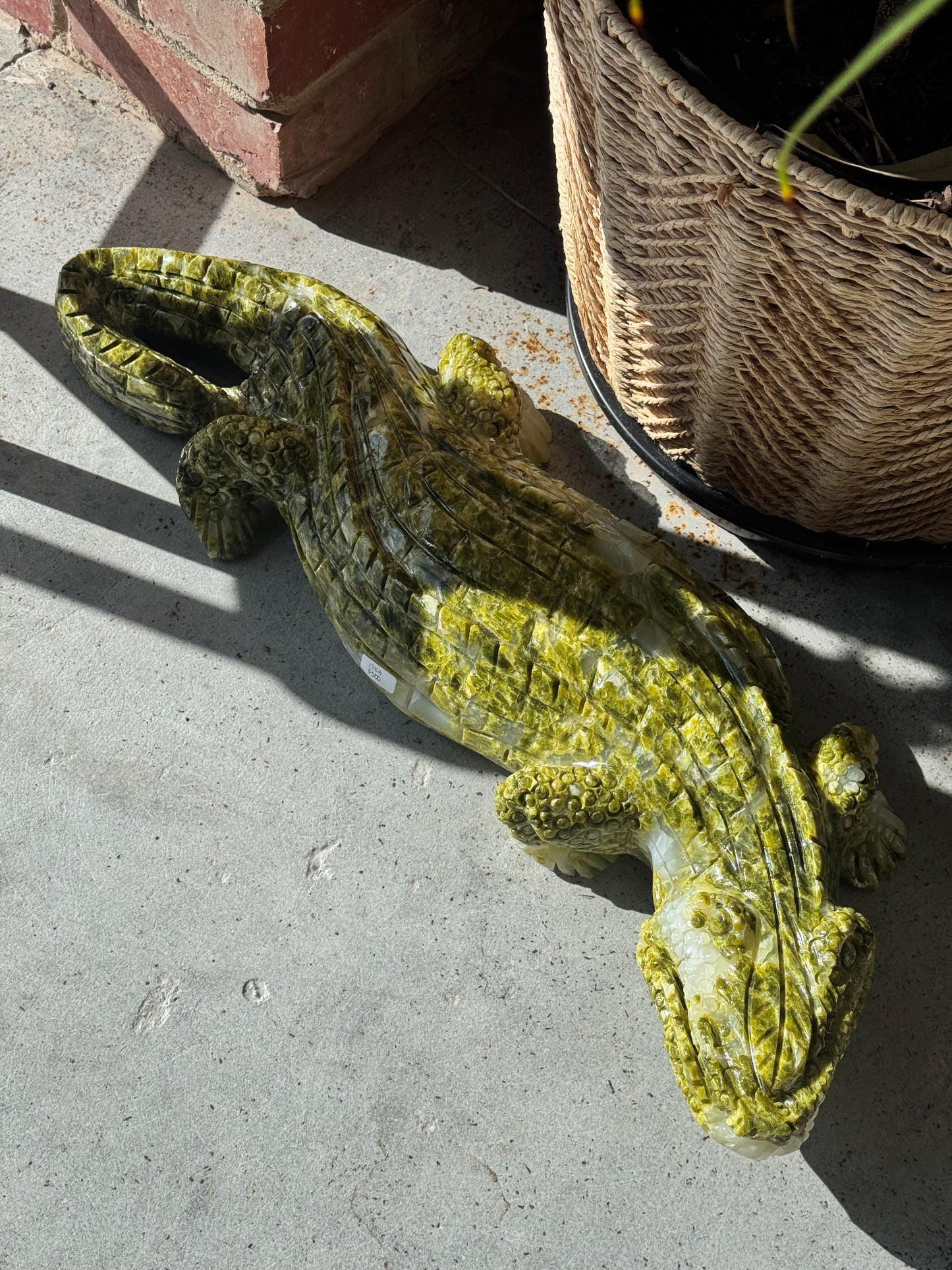 12kg Serpentine Crocodile Carving