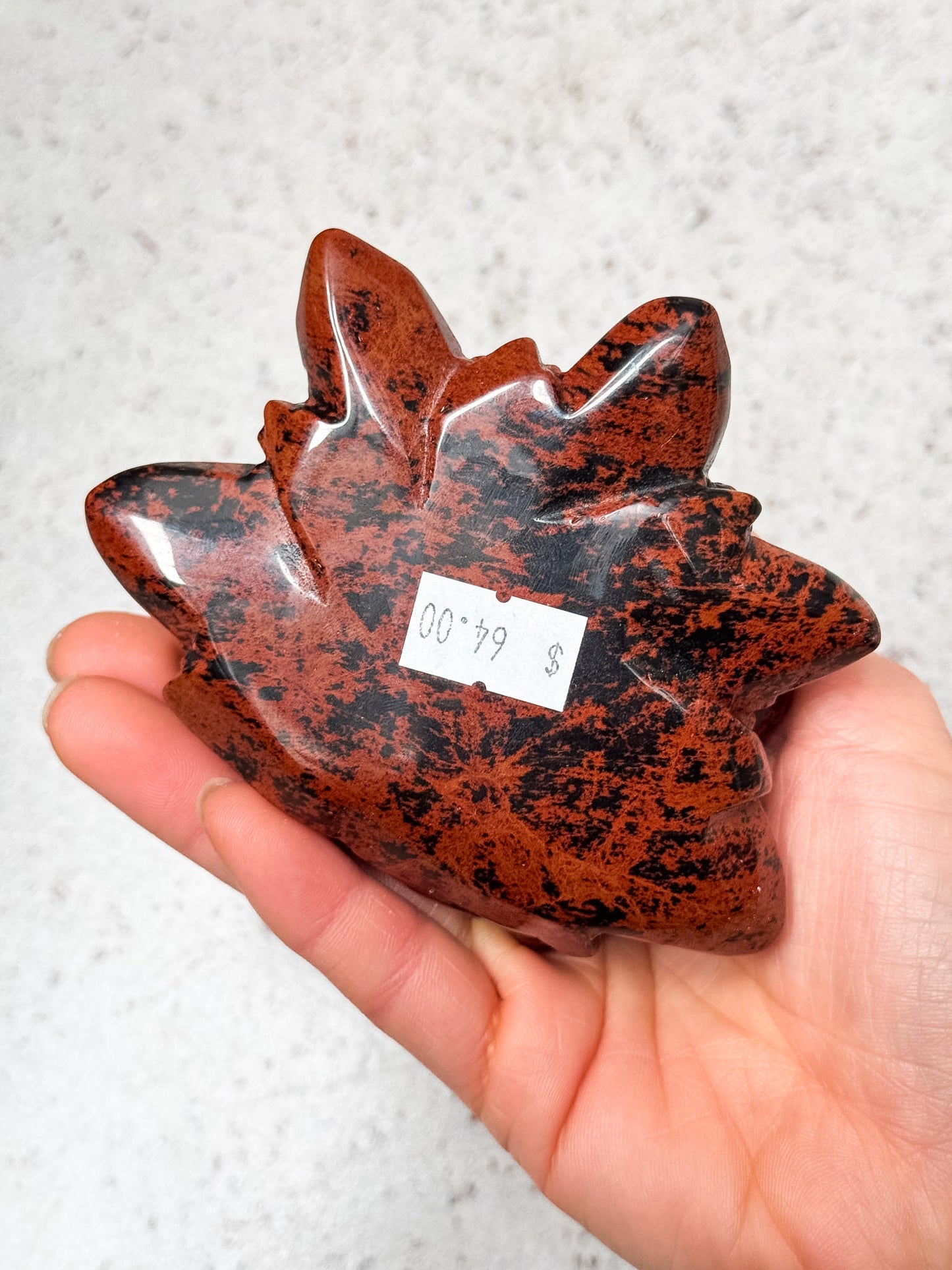 Mahogony Obsidian Peony Carving