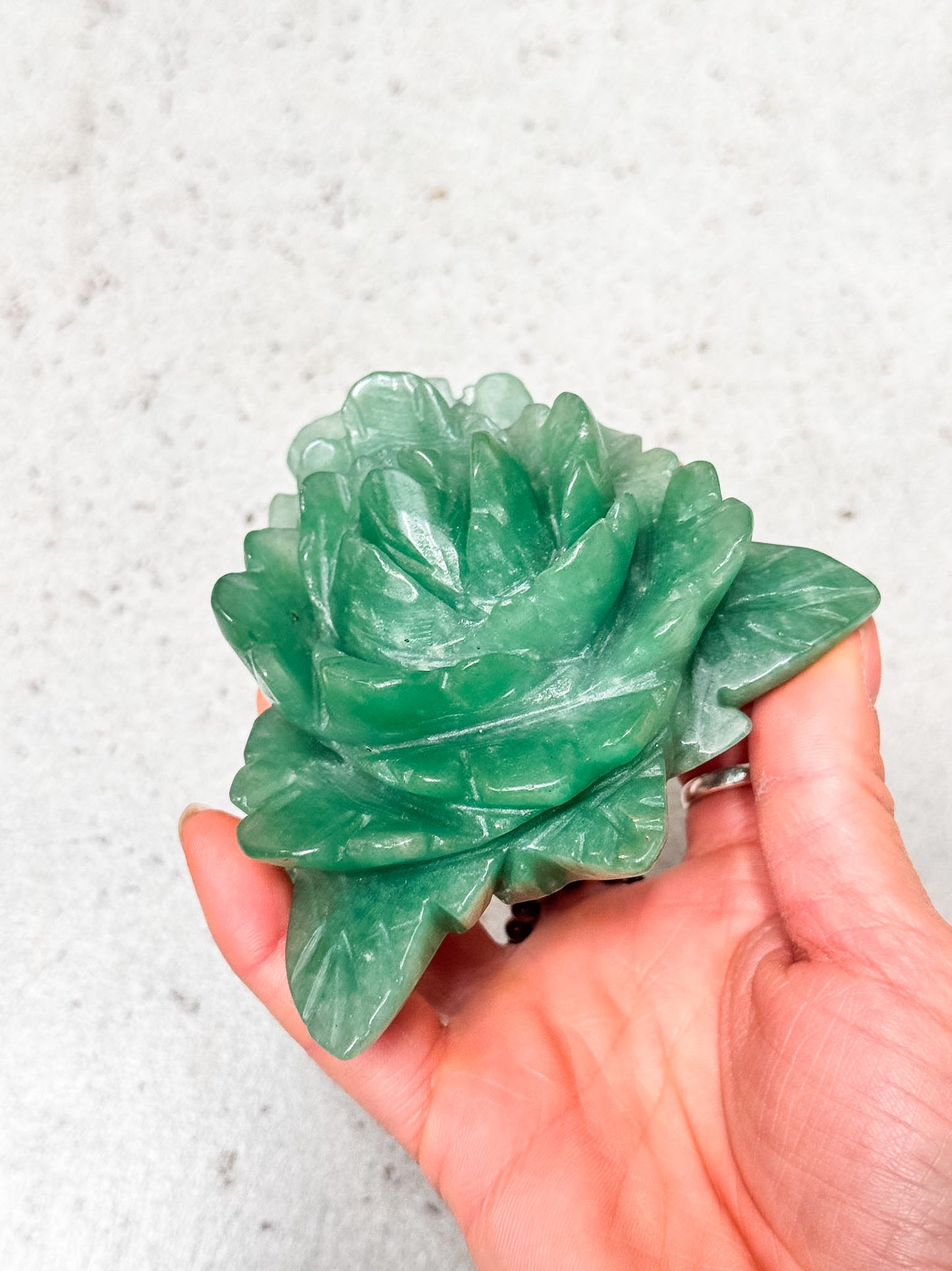 Aventurine Peony Carving