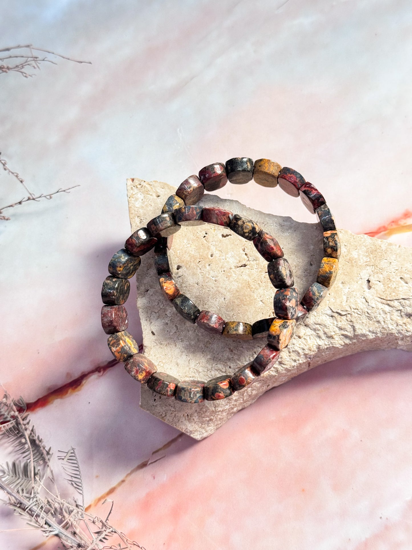 Snake Skin Jasper Faceted Bracelets