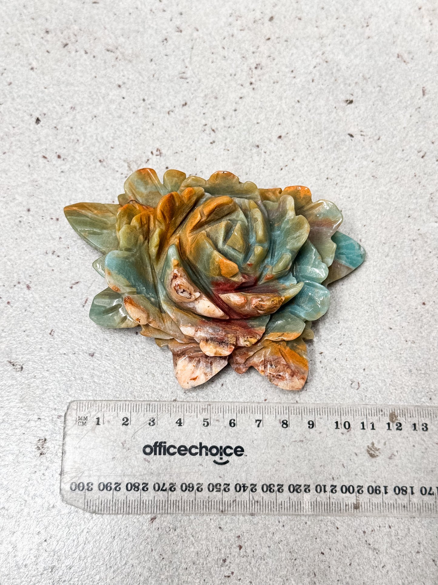 Blue Jasper Peony Carving