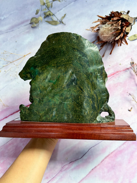 Variscite Jaguar Carving on Stand