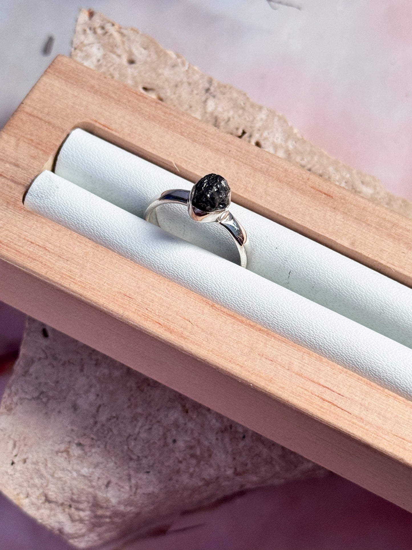 Rough Grey Diamond Ring - Size 6 #2