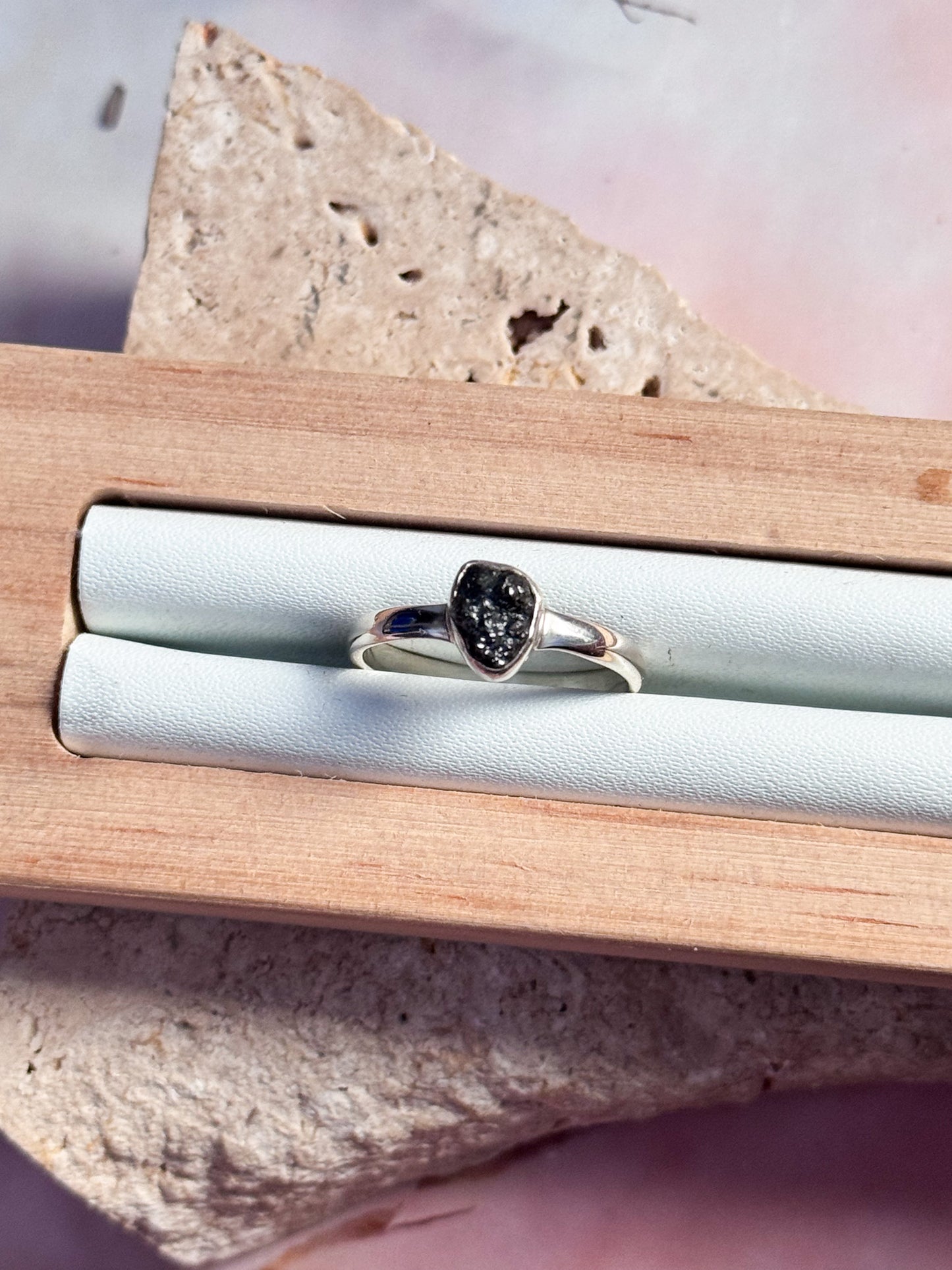 Rough Grey Diamond Ring - Size 8.5