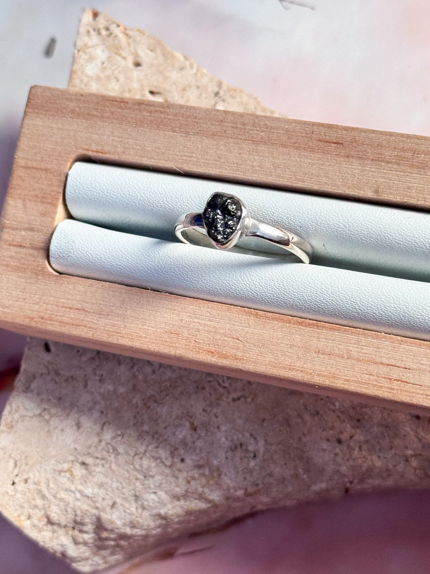 Rough Grey Diamond Ring - Size 8.5