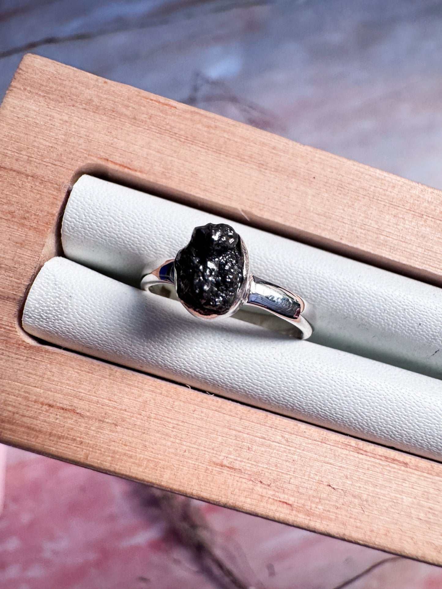 Rough Grey Diamond Ring - Size 6 #2