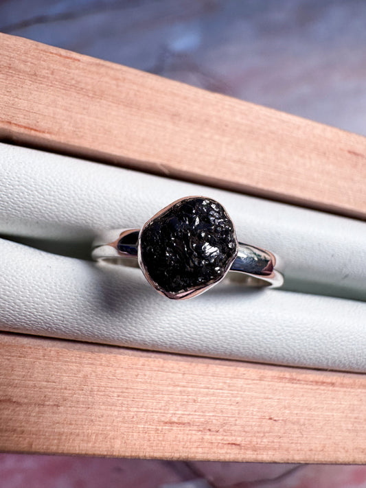Rough Grey Diamond Ring - Size 8