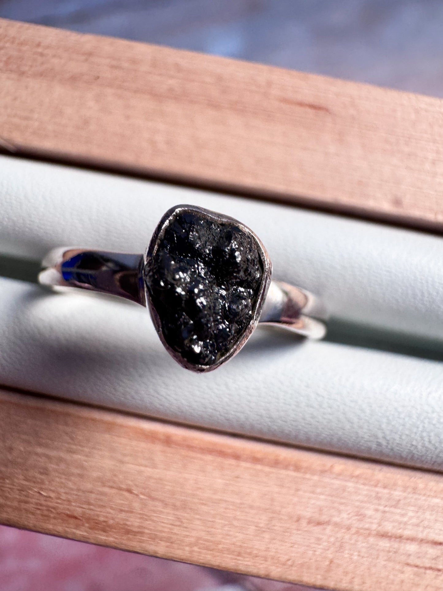 Rough Grey Diamond Ring - Size 8.5