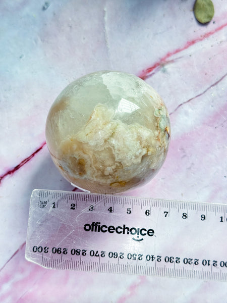 Pink Amethyst and Flower Agate Sphere