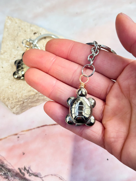 Chalcopyrite Turtle Key Chain