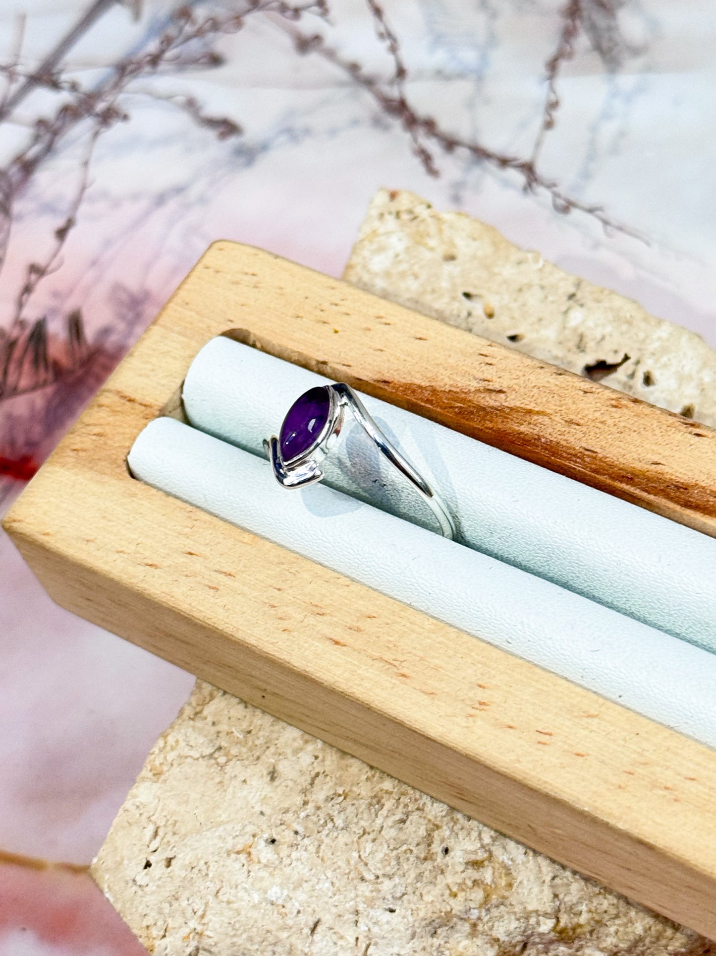 Dainty Amethyst Ring - Size 7.5
