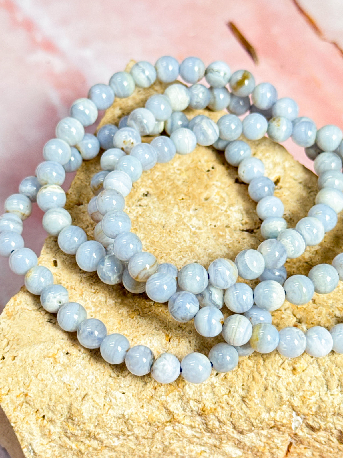 Dainty Blue Lace Agate Bracelets