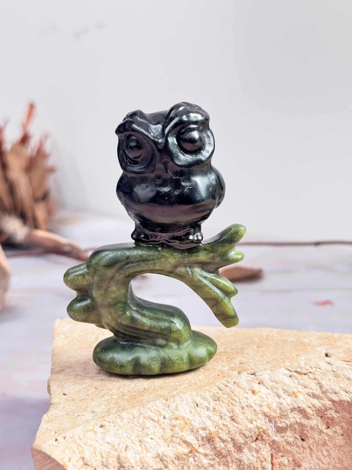 Owl on Branch Carvings