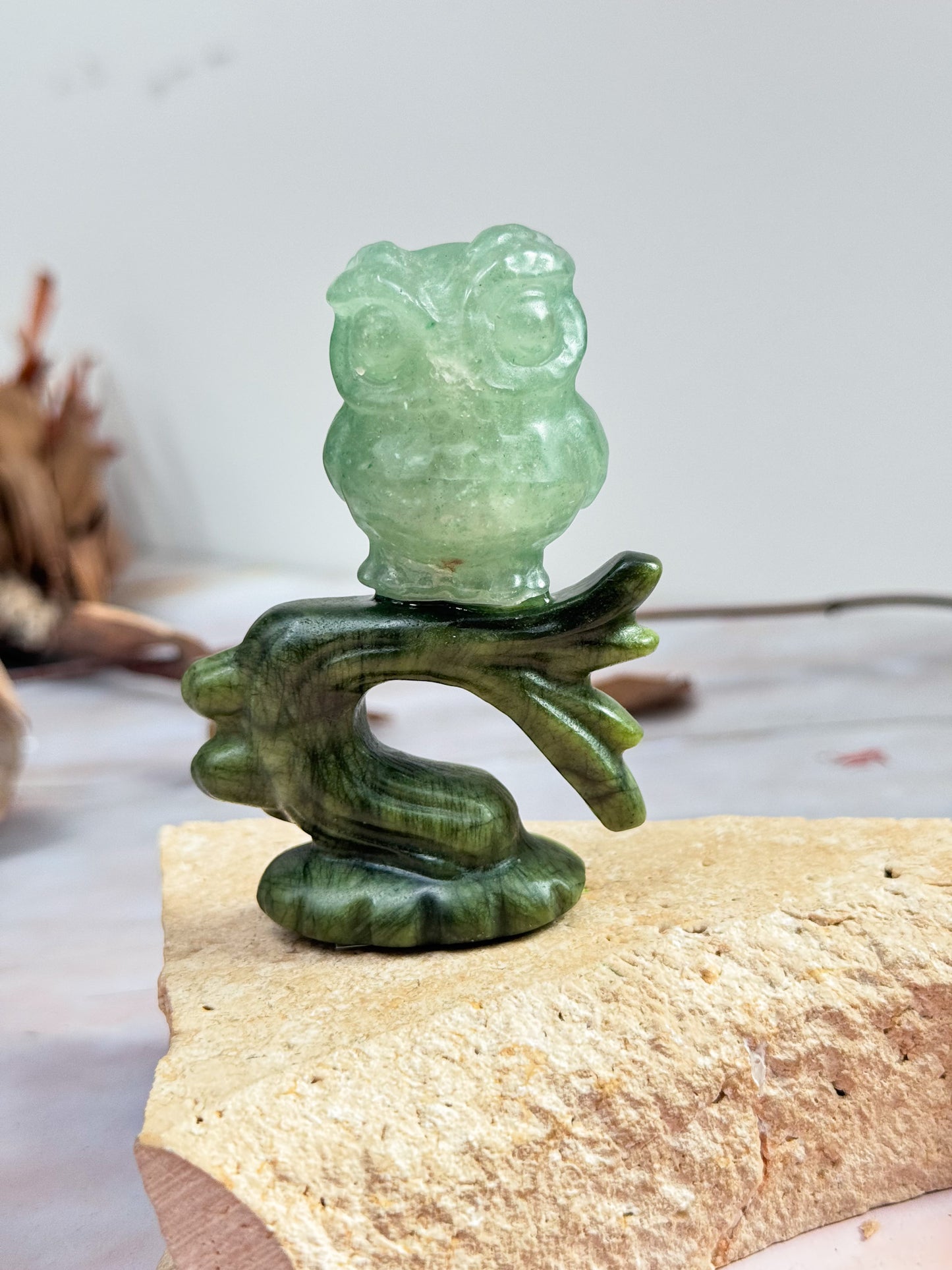 Owl on Branch Carvings