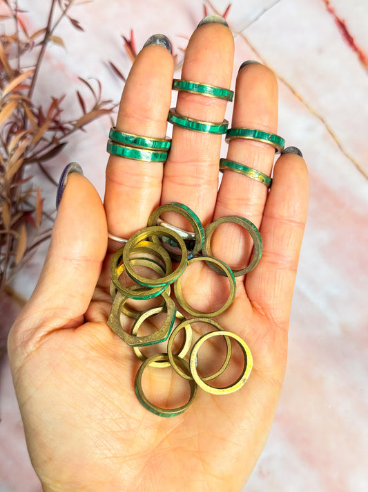 Malachite Copper Rings