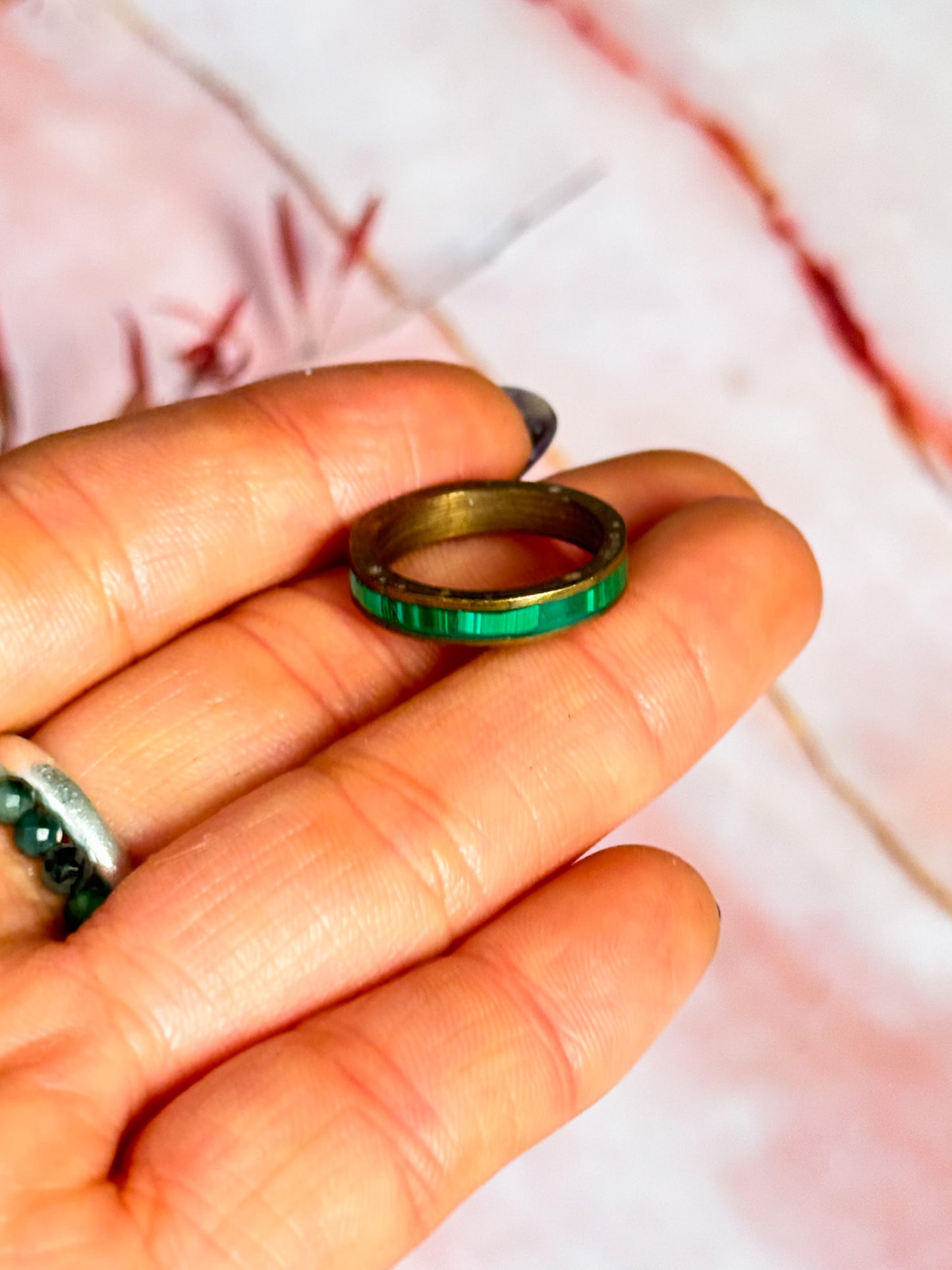 Malachite Copper Rings