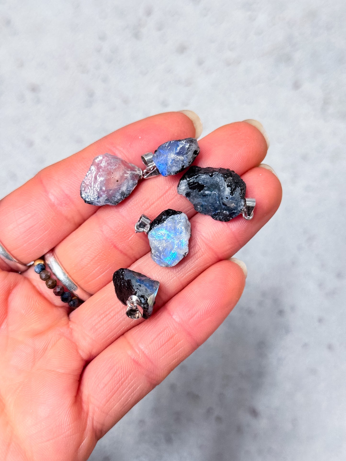 Rough Moonstone Pendants