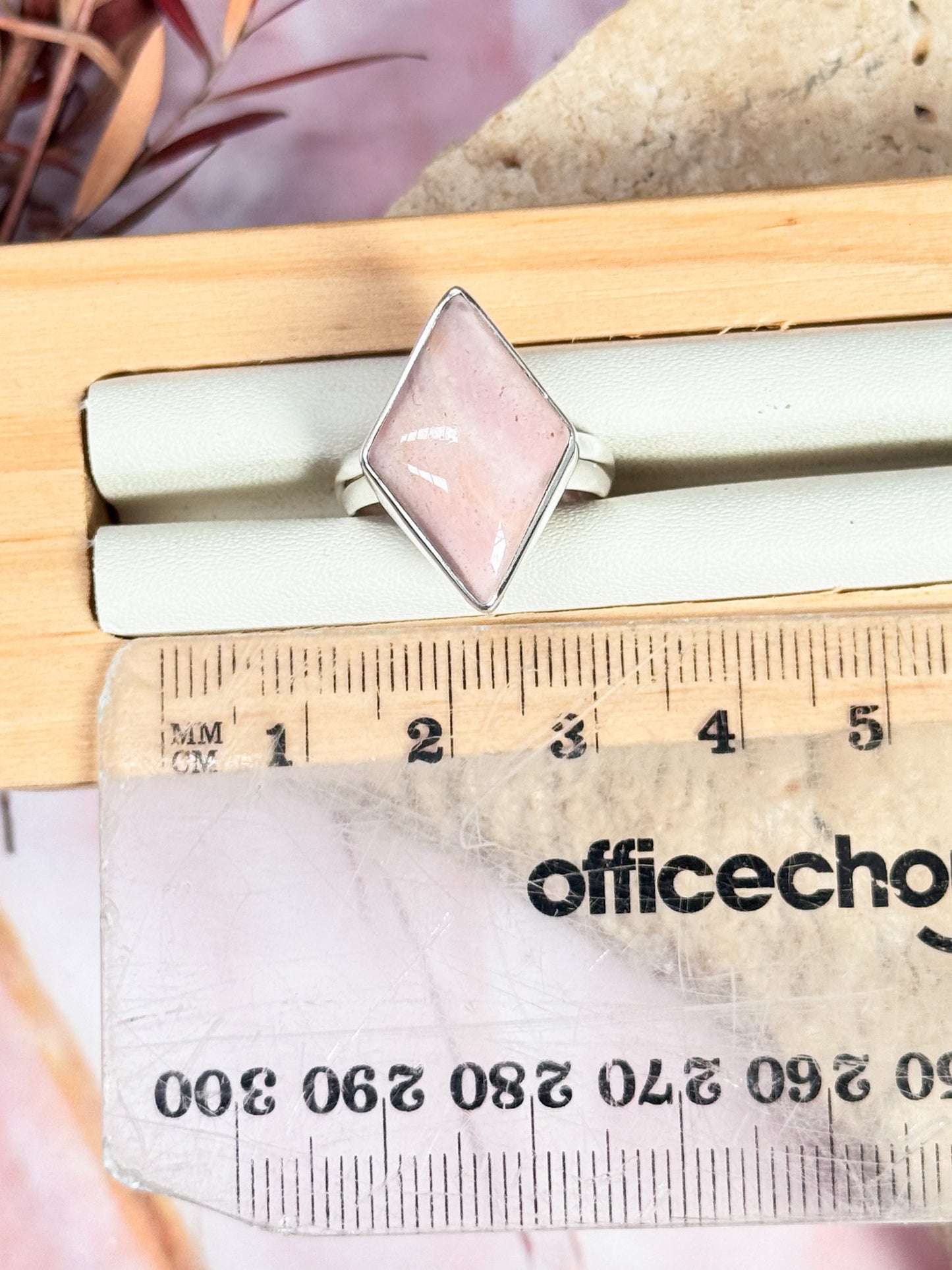 Australian Pink Opal Ring - Size 6