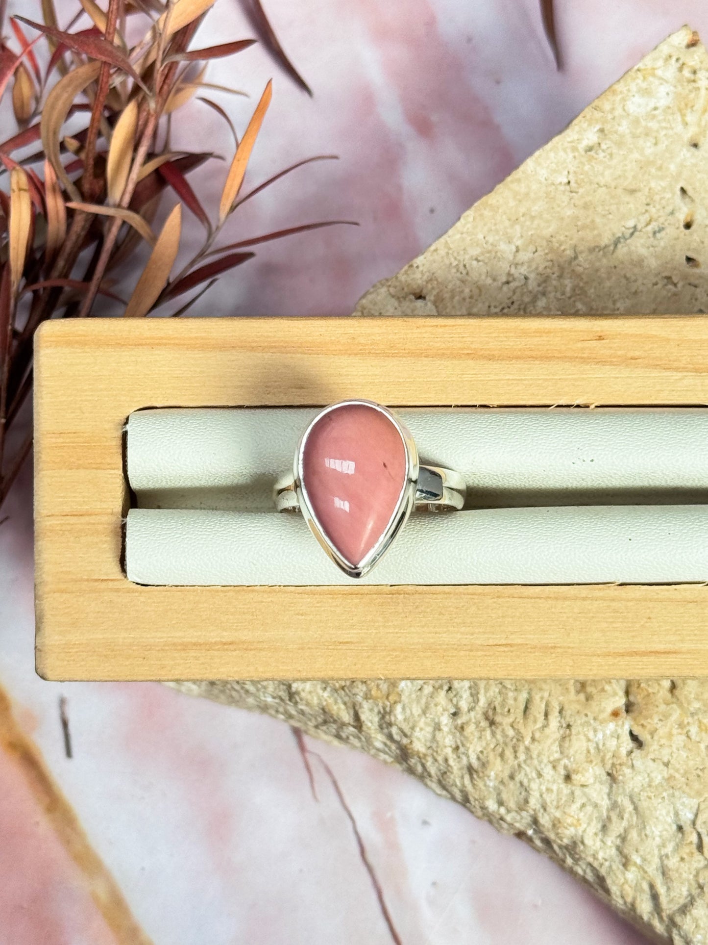 Australian Pink Opal Ring - Size 6.5