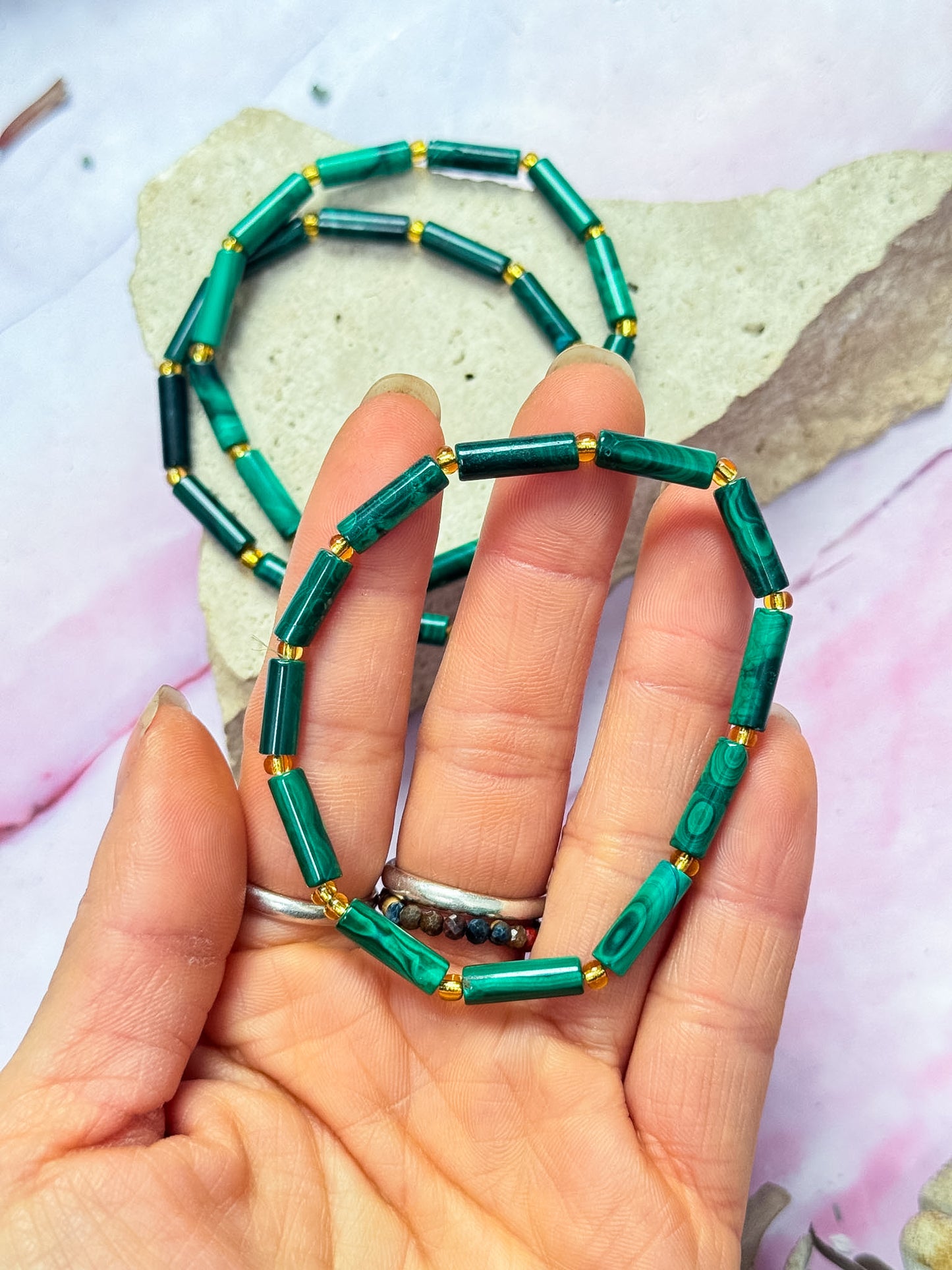 Malachite Bamboo Bracelets