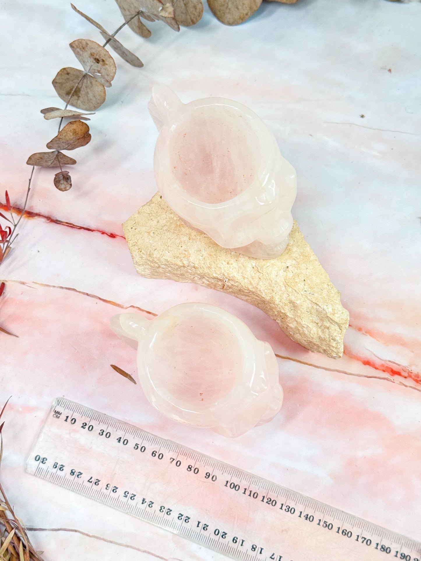 Rose Quartz Skull Cup