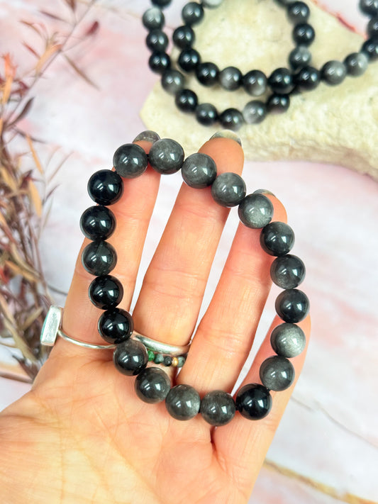 Silver Sheen Obsidian Bracelets