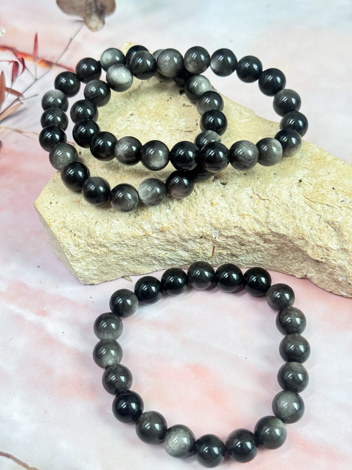Silver Sheen Obsidian Bracelets