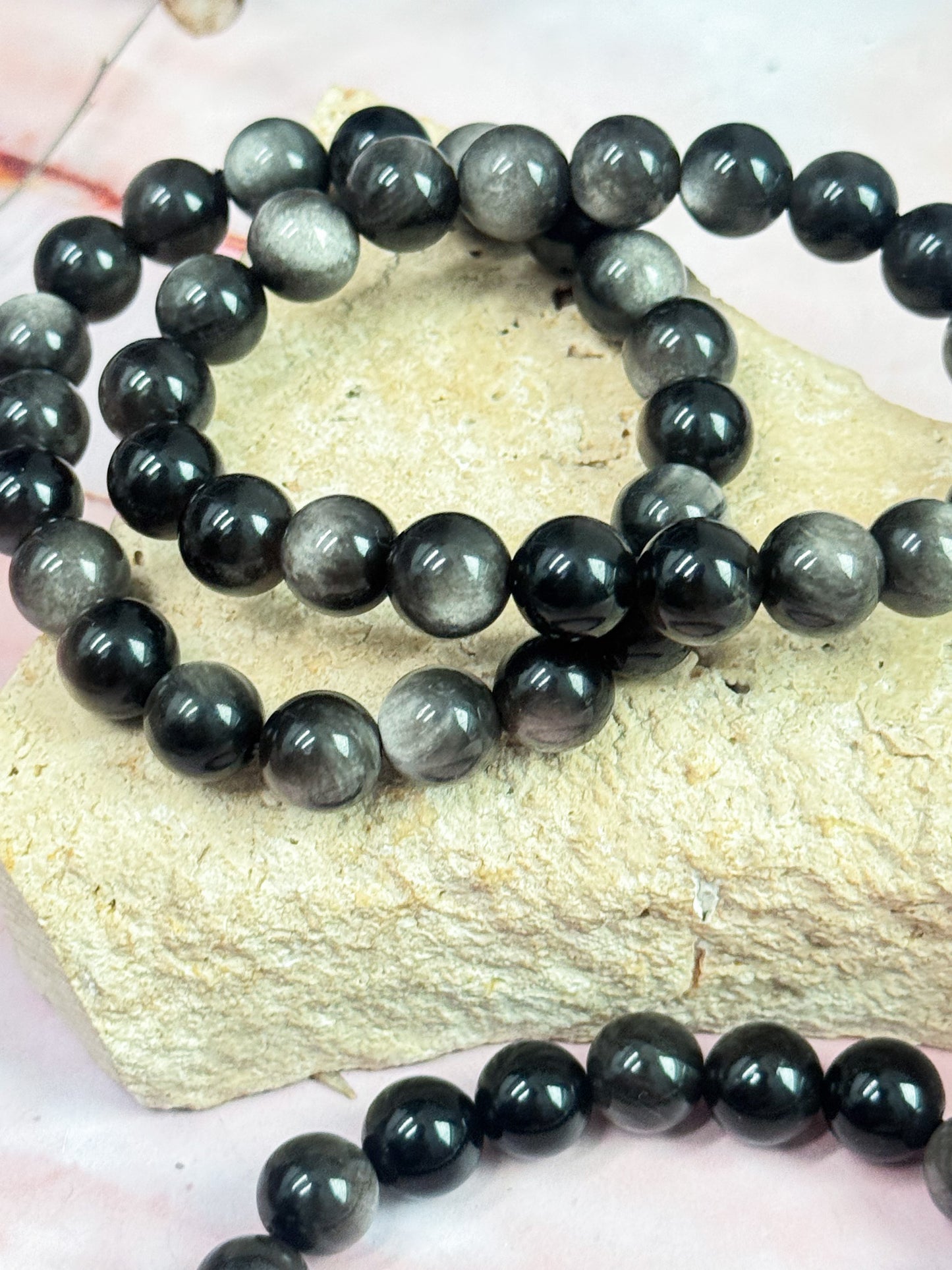 Silver Sheen Obsidian Bracelets