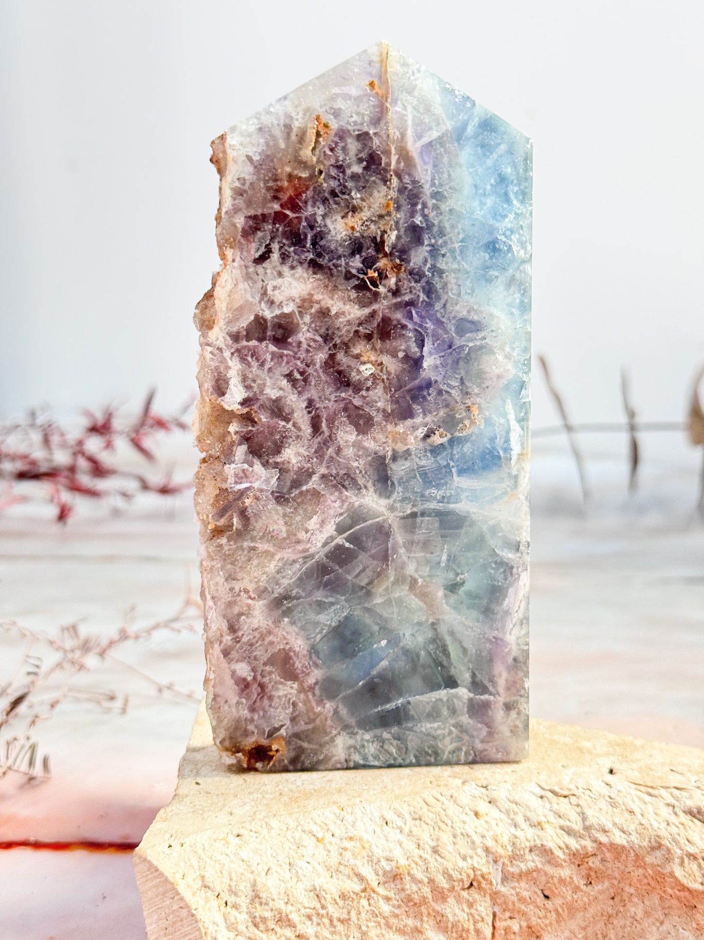 Half-Polished Fluorite Tower