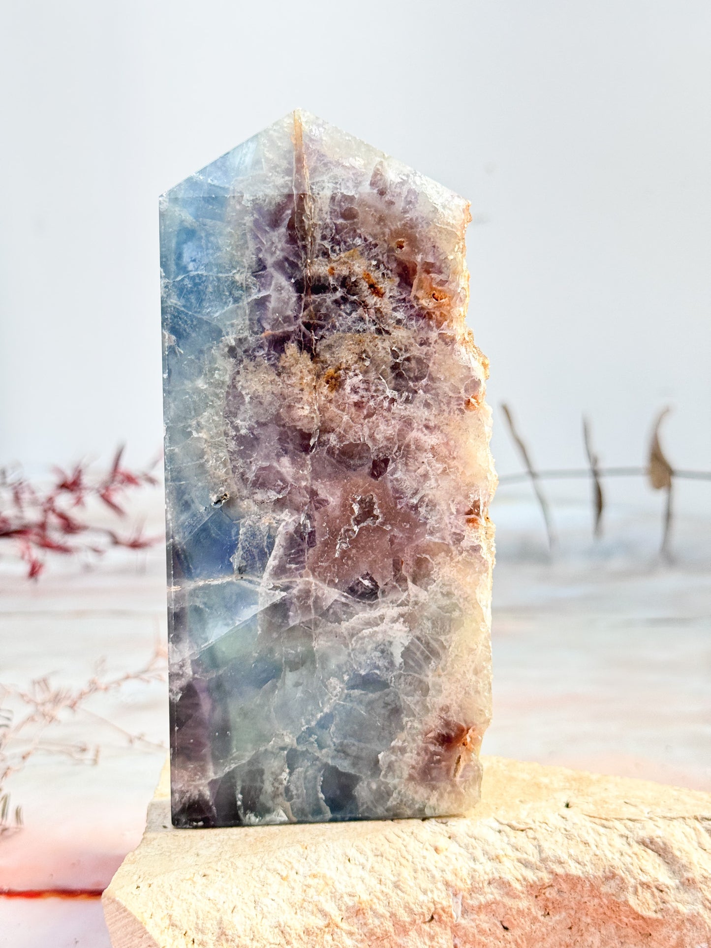 Half-Polished Fluorite Tower