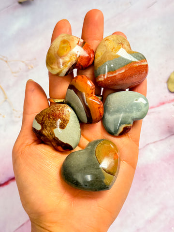 Polychrome Jasper Hearts