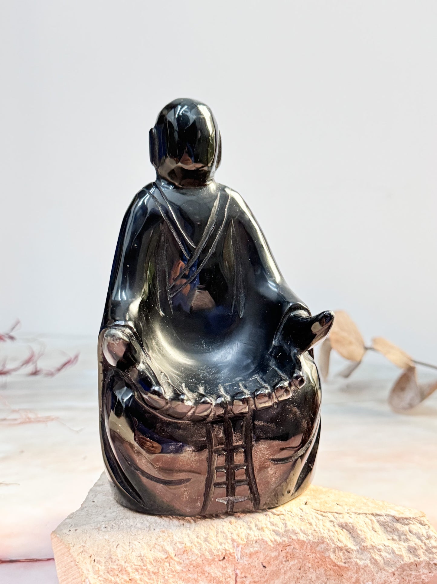 Gold Sheen Obsidian Buddha Carving