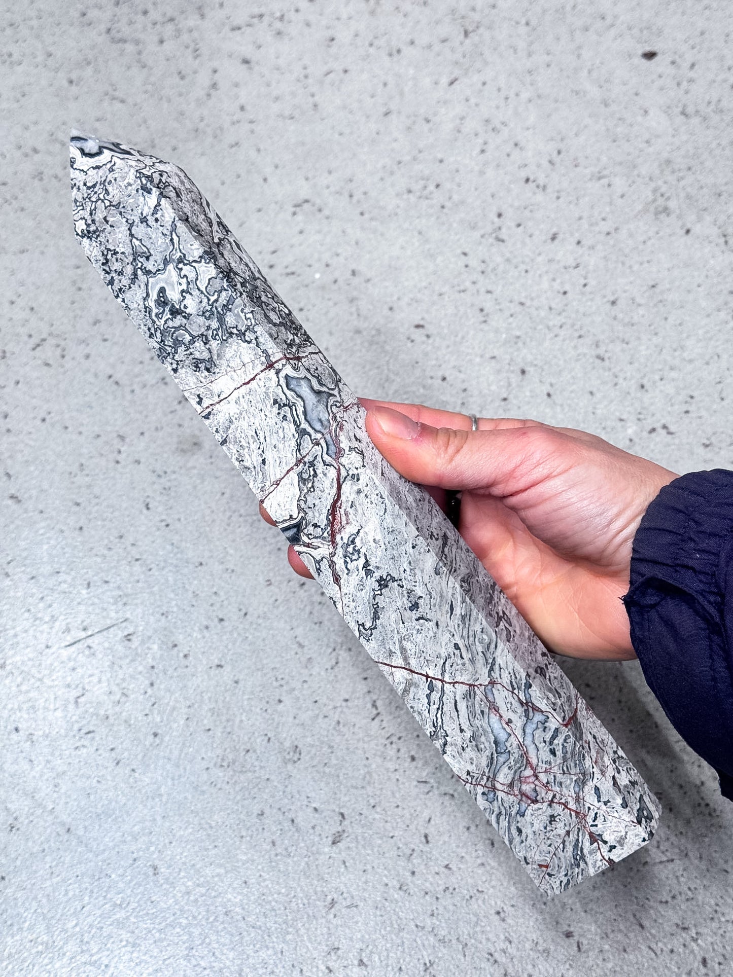 Grey Crazy Lace Agate Tower