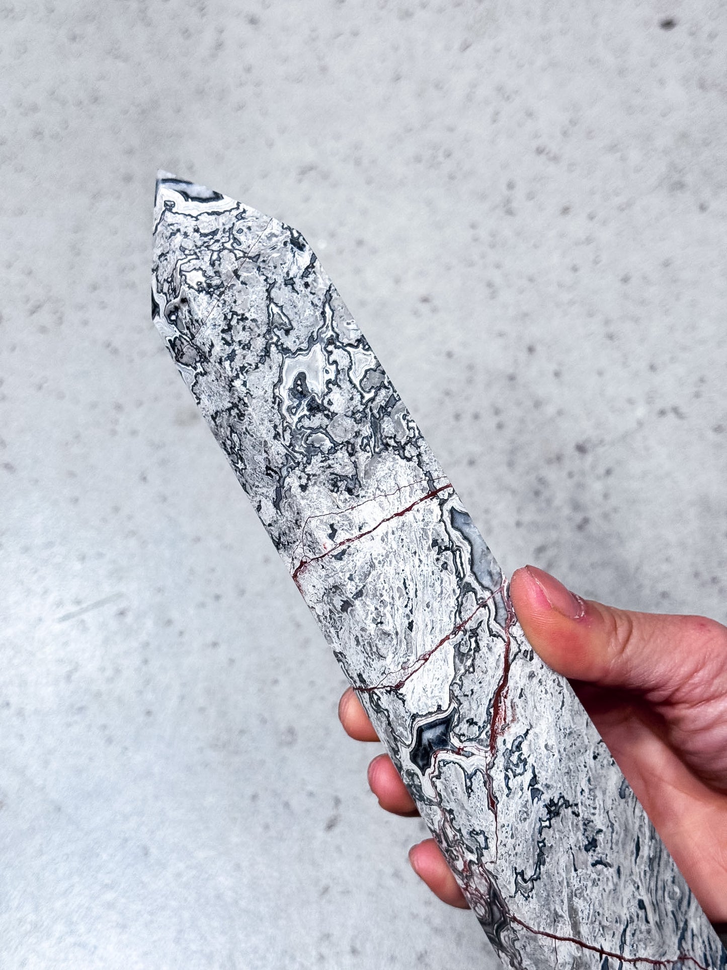 Grey Crazy Lace Agate Tower
