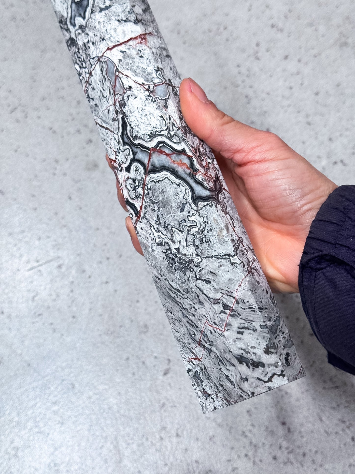 Grey Crazy Lace Agate Tower